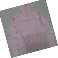 在飛比找蝦皮購物優惠-二手童衣~女童高領粉色毛衣 mini-j 145-155cm