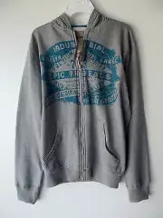 Epic Threads Boys Zip-Up Heather Grey Screen-Print Hoodie Jacket Large NWT B5558