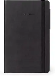 Legami - Notebook with white page, made from FSC® certified paper, ivory paper, 90 g/m², 192 pages, soft cover, elastic closure, 13 x 21 cm, colour: black