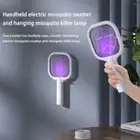 USB Rechargeable Fly Swatter Trap LED Insect Racket Electric Bug Zapper Summer