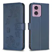 For Motorola Moto G34 5G Leather Case Clover Pattern Wallet Phone Cover