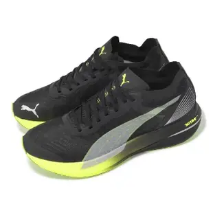 【PUMA】競速跑鞋 Deviate Nitro Elite Carbon 男鞋 黑綠 輕量 透氣 碳板 運動鞋(377090-01)