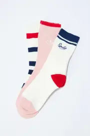 Multi 3 Pack Crew Socks - Size ONE, Women's Gift