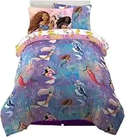 Franco Disney's The Little Mermaid Ariel Live Action Movie Kids Bedding Super Soft Comforter and Sheet Set with Sham, Twin, (100% Official Licensed Product)