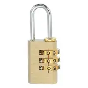Brass Combination Lock 2.1", 3 Digit Resettable Combination Padlock Gold