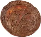 Plaque MOUNTAIN Lodge Flying Pheasant Birds Resin Hand-Painted Relief Carved