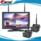 Digital Wireless 10.1" Quad Monitor Split Screen 2x Backup Reversing Camera Kit