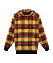 plaid-check print hoodie 4 Brown