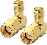 Boobrie 90 Degree RF Coaxial Coax Adapter RP SMA Male (Hole) to RP SMA Female (pin) Right Angle Connector for Audio FPV Antennas Radio Video Mobile Pack of 2