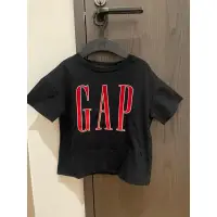 在飛比找蝦皮購物優惠-Gap 女童黑色上衣 微絨字體