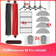 Accessories Kit Compatible for Roborock S8 Pro Ultra/S8 Docking Vacuum Cleaner, Main Brush,Rolling B As Shown
