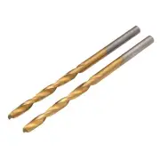 HSS Titanium Nitride Coated Drill Bit 4.0mm x 75mm 2pk Steel Wood Plastic 08865