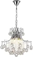 CJLWSLCO Lightweight and Luxurious Modern Simple Iron Round Crystal Chandeliers Bedroom Living Room Dining Room Commercial Decorative Hanging Lamp LED E14 Light Source 6 Heads Pendant Lightled Modern