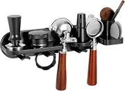 Laelr Upgraded Espresso Tamper Holder Station Wall Mounted Coffee Station Coffee Distributor and Tamper 54mm Portafilter Storage Wall Shelves Espresso Accessories Organizer Rack for Bar Home Office