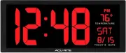 Acurite Large Digital LED Oversized Wall Clock with Date and Temperature, Perfec