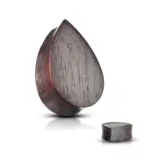 Pair of Ear Plugs made of Organic Sono Wood Tear Drop Shape Double Flared