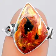 Natural Pietersite - Namibia 925 Sterling Silver Ring s.8 Jewelry R-1224