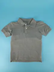 Wonder Nation Boys Size XS 4 - 5 Uniform Collar Shirt 1/4 Button Up Gray Grey