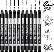 PANDAFLY Calligraphy Pen, 10 Size Calligraphy Pens for Writing, Brush Pens Calligraphy Set for Beginners, Hand Lettering Pen for Art Drawing, Sketching, Scrapbooking