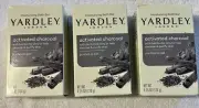 Lot of 3 Yardley London Activated Charcoal Bath Bar Soap 4.25 Ounce Bars