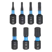 7pcs H1.5-H6.0 Magnetic Hex Screwdriver Bit 1/4" Hex Shank Industrial Bits