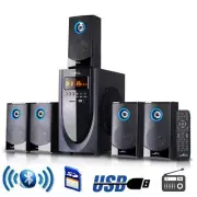 beFree BFS-520 5.1 Ch Surround Sound Speaker System w Bluetooth USB FM SD Remote