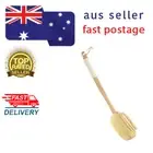 DUAL SIDED LOOFAH AND BRISTLE BATH BRUSH Long Wooden Handle Back Scrubber Brush