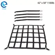 Buckles & S-Hooks 1100lb 42" x 50" For Pickup Trucks Heavy Duty Cargo Net W/Cam