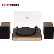 Crosley C65A-WAGL C65 2-Speed Shelf System Record Player - Walnut/Gold