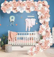 Balloon Arch Garland Kit, 132pcs Rose Gold Birthday Party Decoration, 10pcs Conf