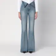 [Alexander McQueen] Flared jeans with turn-ups at the waist 28 Blue