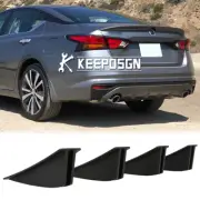 4x Black Dual Shark Fin Rear Bumper Diffuser Splitters For Nissan Altima Sentra