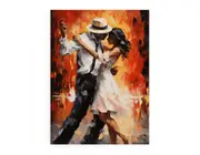 Modern Art Couple Dancing Canvas Print