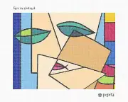 Face In Abstract Needlepoint Kit or Canvas