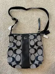 NWT coach Women’s black White Over Shoulder Bag