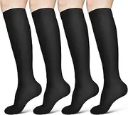 ACWOO Compression Socks for Men and Women, 2 Pairs of Support Stockings, Medical Compression Socks with 15-20 mmhg Thrombosis Stockings, Compression Socks for Running, Sports, Flight, Cycling (Black