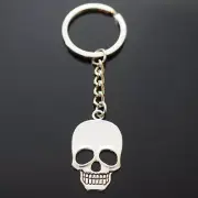 Skeleton Grinning Teeth Skull Bone Pendant Flat Charm Keychain Key Chain Gift