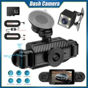 Dash Cam 4 Channel 360° Front Rear Inside DashCam, FHD 1080P Car Camera 32GB New