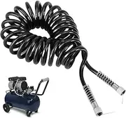Air Compressor Hose - Re Coil Air Hose | 1/8 Inch Air Liine Hose Compressor Tool Coiled | Recoil Hose | Air Tool Hoses | Industrial Replacement Fitting Pipe Kit | Assembly Kit Of 9.8 Ft Fitting On End