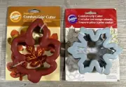 Set (2) Wilton Maple Leaf & Snowflake Comfort Grip Cookie Cutters Holidays New