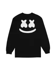 MARSHMELLO SMILE CREST SHIRT BLACK HOODIE CREWNECK SWEATSHIRT