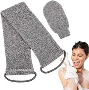 Back Exfoliator Loofah, Gray Loofah Back Exfoliator, Effective Bath Towel Exfoliator with Water Absorption Sponge, Shower Brush and Scrubber for a Refreshing Cleanse Suitable for All Skin Types