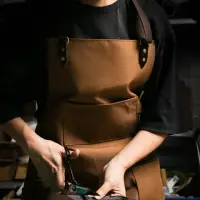 在飛比找momo購物網優惠-【icleaXbag 點子包】全身式工作圍裙｜咖啡織帶脖掛式