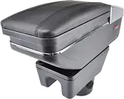 DEMULAX Armrest, for Mitsubishi, Mirage Attrage 2014-2018 Arm Rest Rotatable Storage Box Decoration Car Styling 2015 Vehicle Armrest Box(Black Thread)