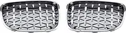 Front Center Grille Grills Meteor Grille Compatible For BMW F20 F21 1-Series 116i 118i 120i 125i 135i 2011-2014 5-Door Hatch Back(ALL Silver)