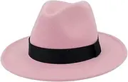 [HEYDHSDC] Vintage Fedora Men Wool Wide Brim Top Hat Witner Autumn for Woman Chapeau Black Church Hat Bowler Ladies Women's Jazz Hats