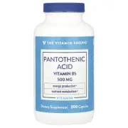 2 X The Vitamin Shoppe, Pantothenic Acid, Vitamin B5, 300 Capsules