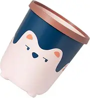 OSOLADY Cartoon Bear Trash Can for Bedroom Bathroom Kitchen and Toilet Cute and Plastic Waste Bin for Restroom and Dustbin Use