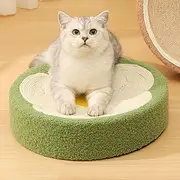 Cats Scratcher Bowl Scratching Lounge Bed Round Bowl House Training Toy Lounger Scratch Pads Nest Scratching Board for Kitty Kitten Sleeping Flower Green Style 39cm