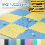 12PCS EVA Foam Puzzle Kids Playmat Floor Baby Mat Interlocking Heavy Duty